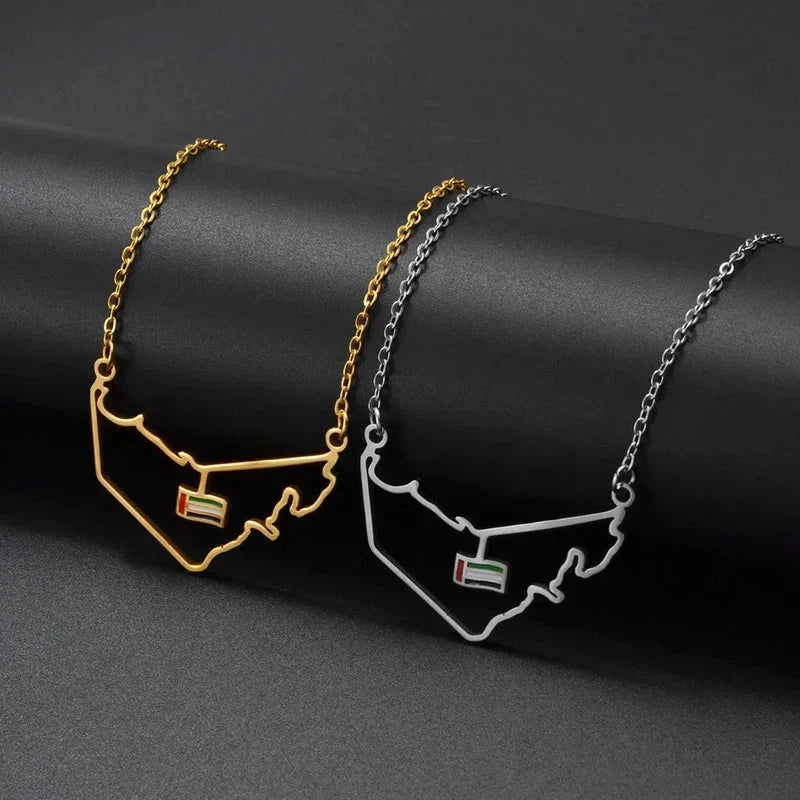 The United Arab Emirates Map Flag Necklaces in love of Nation UAE