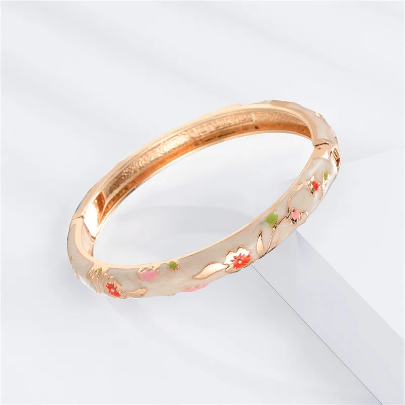 Enameled Bracelets For Women Flower Women Bangles Bracelet On Hand Gift