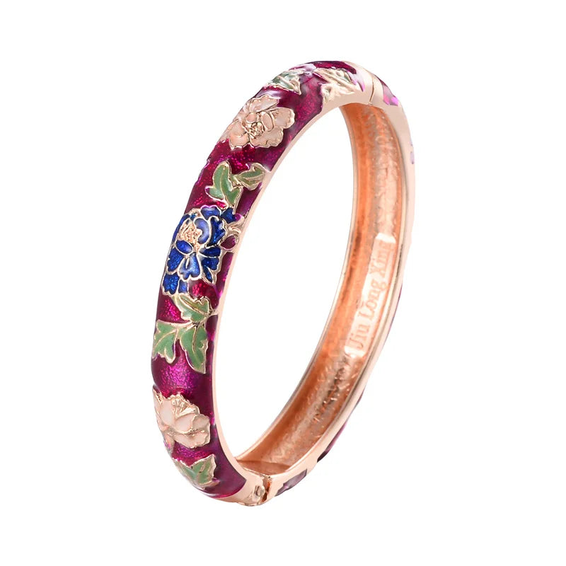 Enameled Bracelets For Women Flower Women Bangles Bracelet On Hand Gift