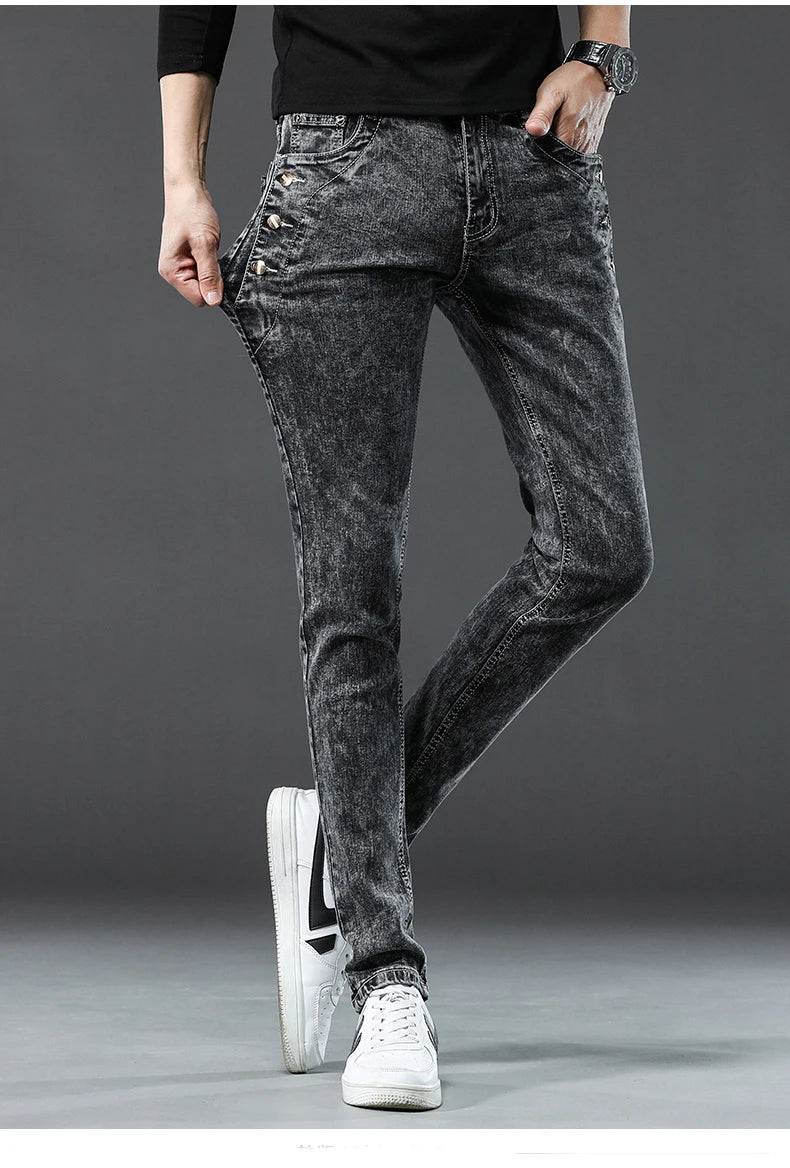 Men's Jean Casual Pant Fashion Stretch Pants Male Classic Slim Trousers