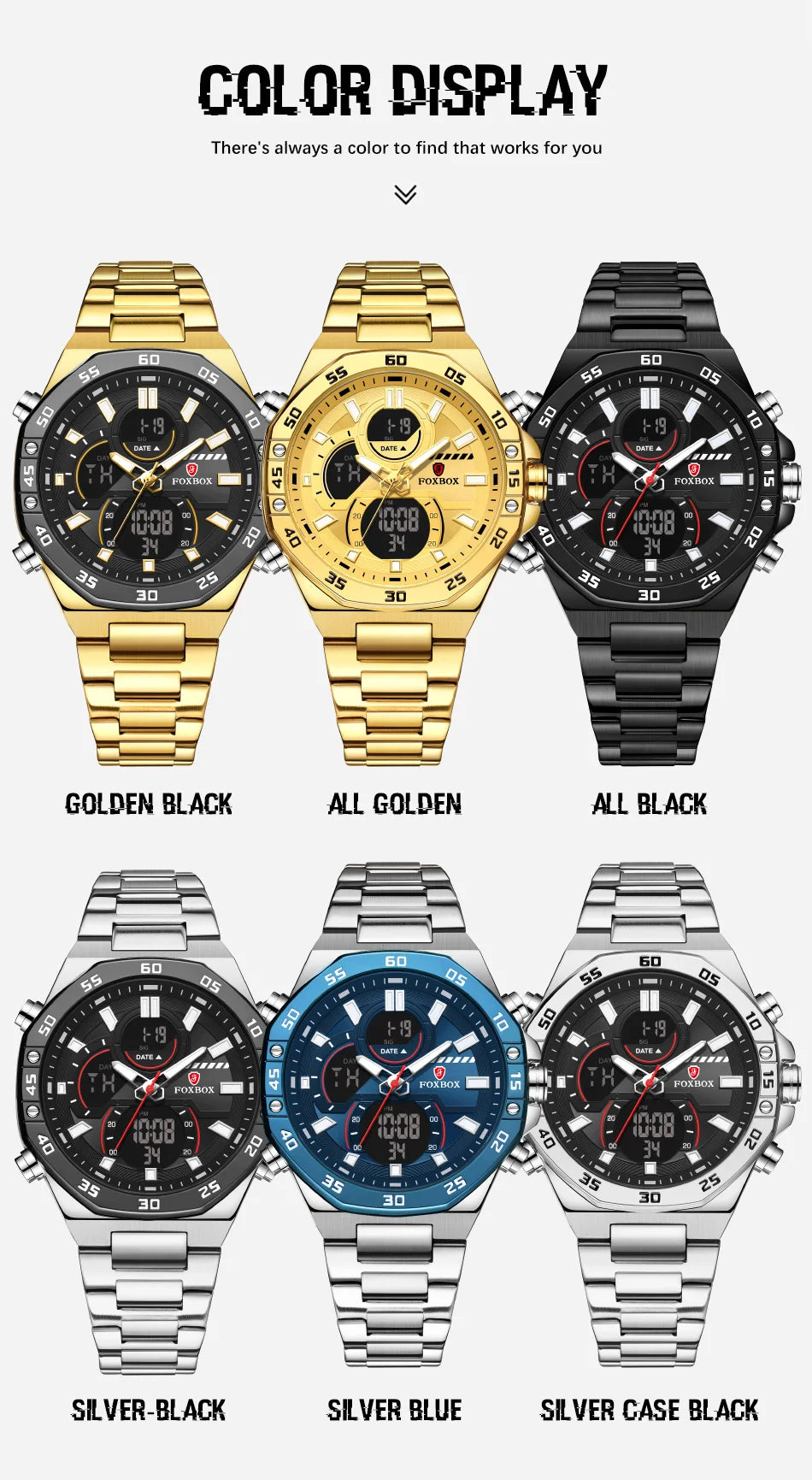 LIGE Men Dual Display Watch For Casual Sports Military Chronograph Wristwatch Top Brand Luxury Waterproof