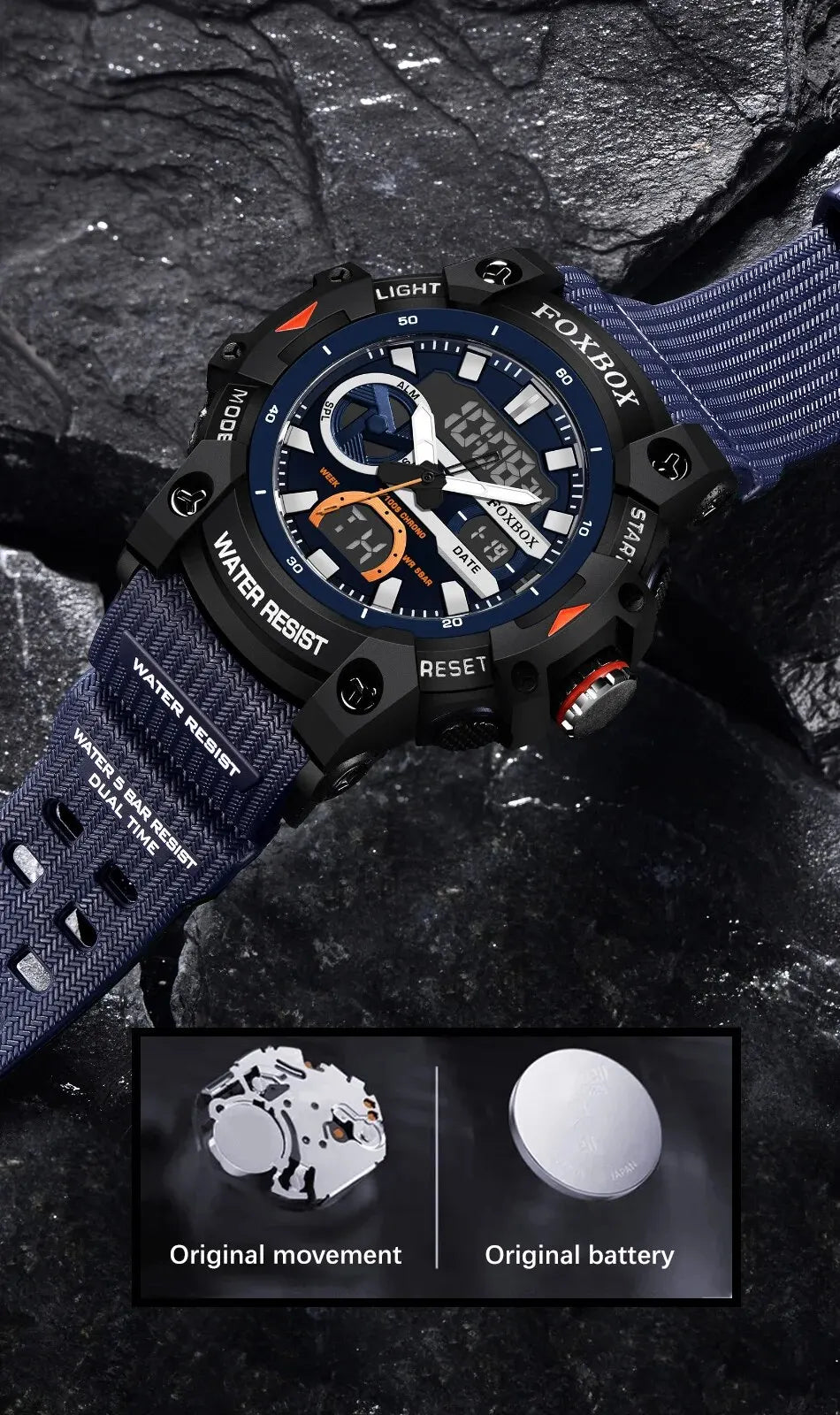 LIGE Fashion Digital Watches For Men Top Brand Luxury Military Waterproof Watch Men Casual Sport Dual Display Watch