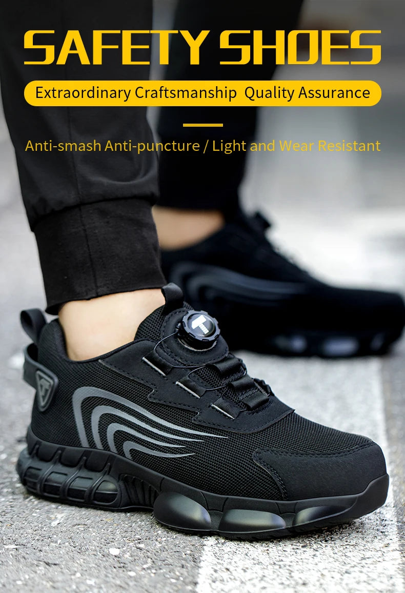 Men's Safety Shoes Steel Toe Cap Sneakers Style Puncture & Crash Proof Light Wear