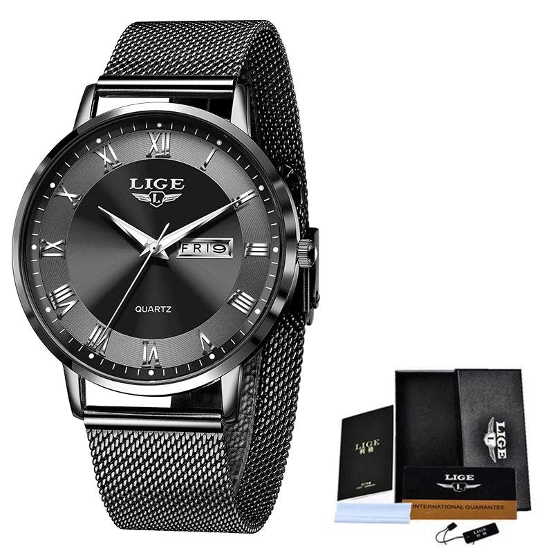 LIGE Watch for Women Luxury Creative Steel Women's Bracelet Watches Female Waterproof