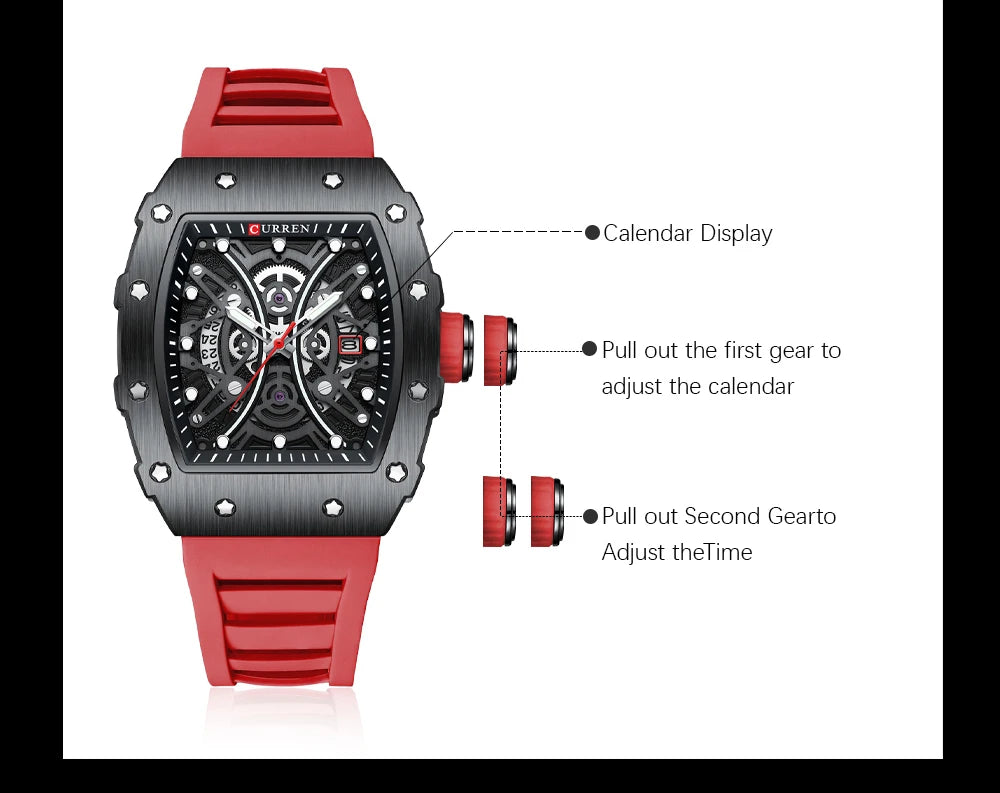 Men Quartz Watches CURREN Wristwatch Stainless Steel Waterproof Chronograph