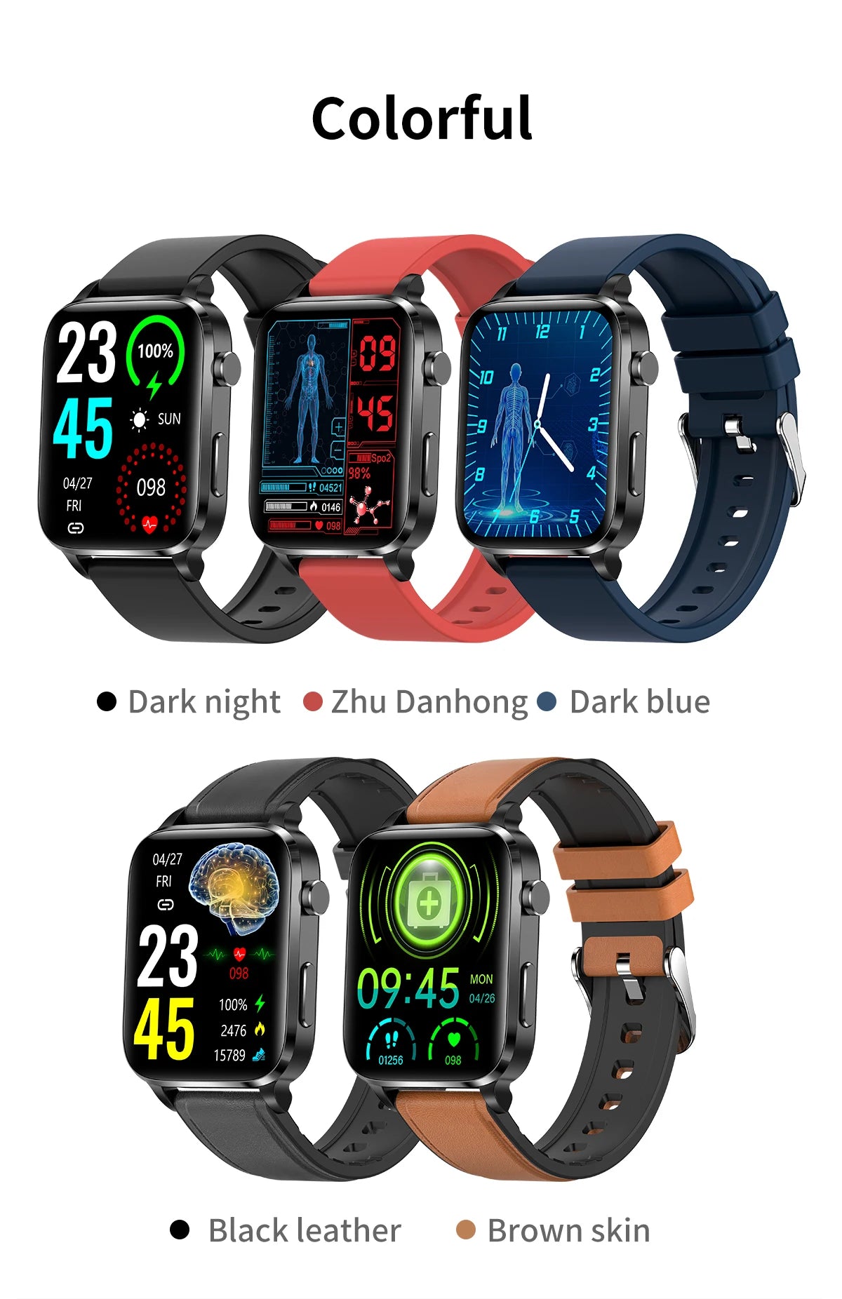 Lige Men Smart Watch Laser Treatment Health Heart Rate Blood Pressure Waterproof Sport Watch Body Temperature