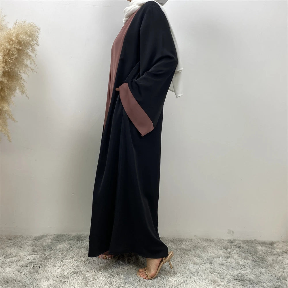 Abaya Muslim Luxury Splicing (Fake Two Pcs) Abayas For Women Kaftan Modest Dress Islam Caftan Moroccan Femme