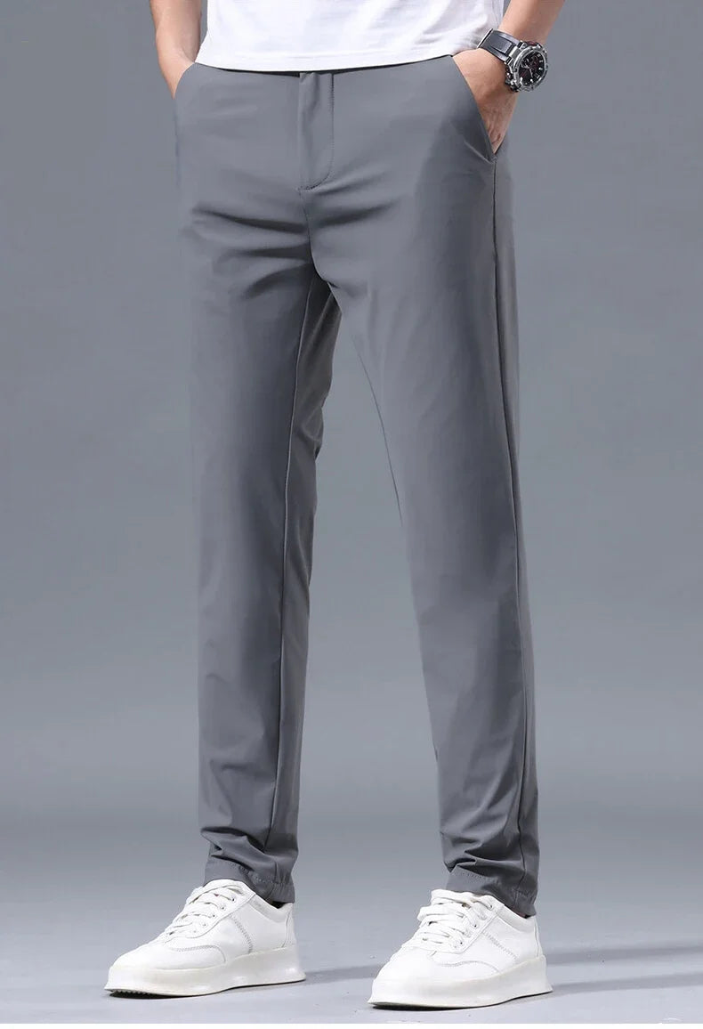 Men Pant Stretch Soft Thin, Elastic Waist Casual & Formal Trousers Wear for Male