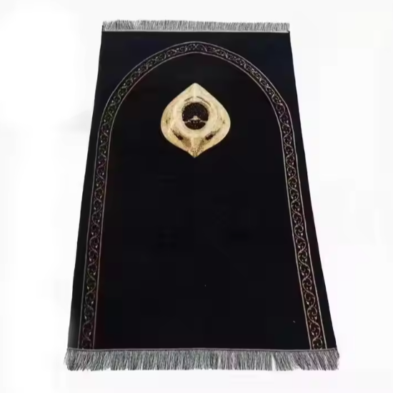 Prayer Carpet ( Janamaz )Gold and Black Various Pattern ( Sajjādat aṣ-ṣalāt ) ( Sajājīd aṣ-ṣalāt ) ( Sajjadah ) (Delivery within UAE only)