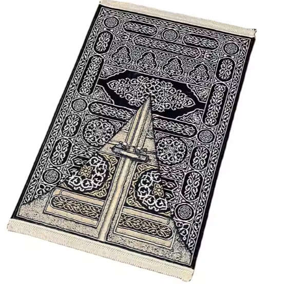 Prayer Carpet ( Janamaz )Gold and Black Various Pattern ( Sajjādat aṣ-ṣalāt ) ( Sajājīd aṣ-ṣalāt ) ( Sajjadah ) (Delivery within UAE only)