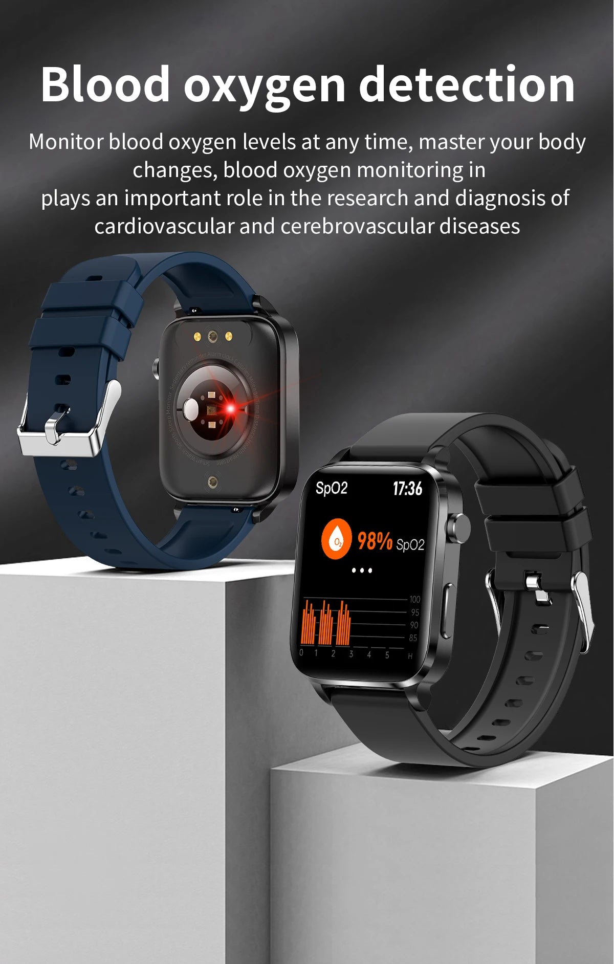 Lige Men Smart Watch Laser Treatment Health Heart Rate Blood Pressure Waterproof Sport Watch Body Temperature