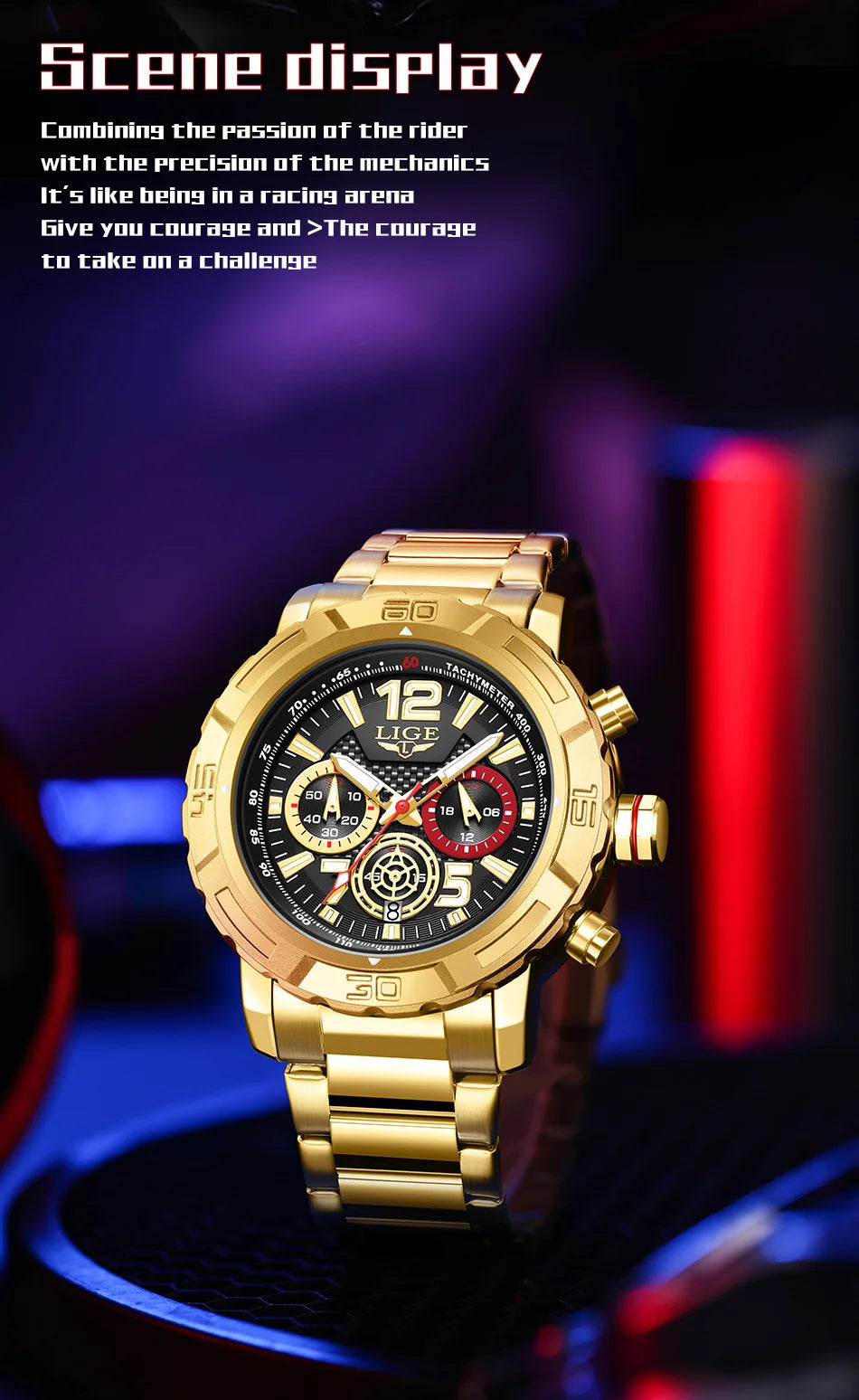 LIGE Men Watches with Date Militaries Fashion Watches For Men Waterproof Quartz Chronograph Sport Full Steel with Date