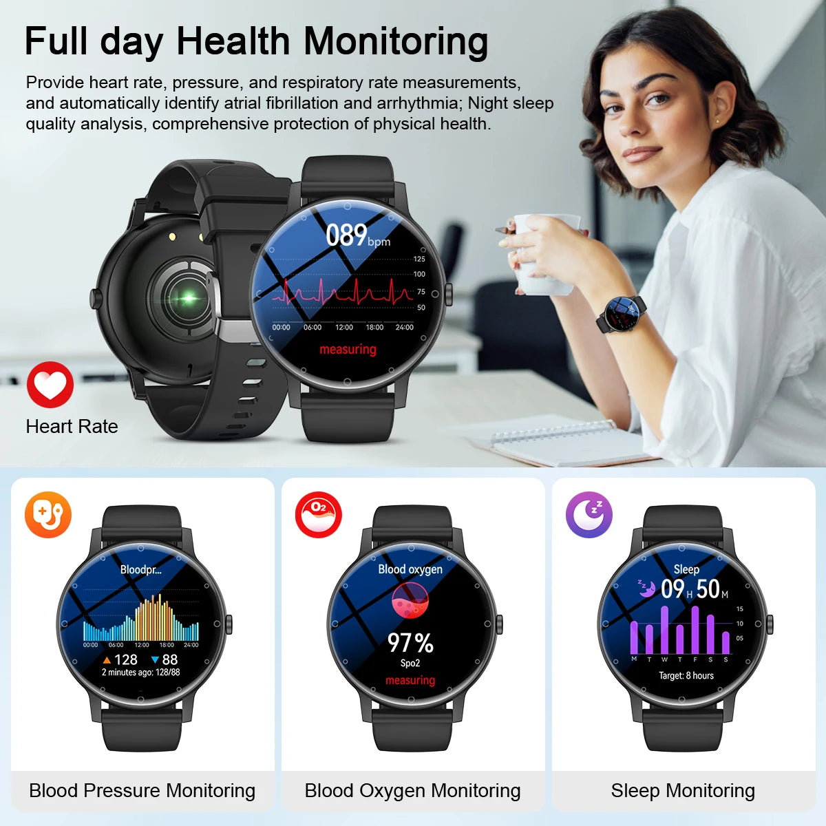 LIGE Smart Watch Men Outdoor Bluetooth Call Sports Fitness Watches Health Monitor Waterproof For Android IOS Smartwatch