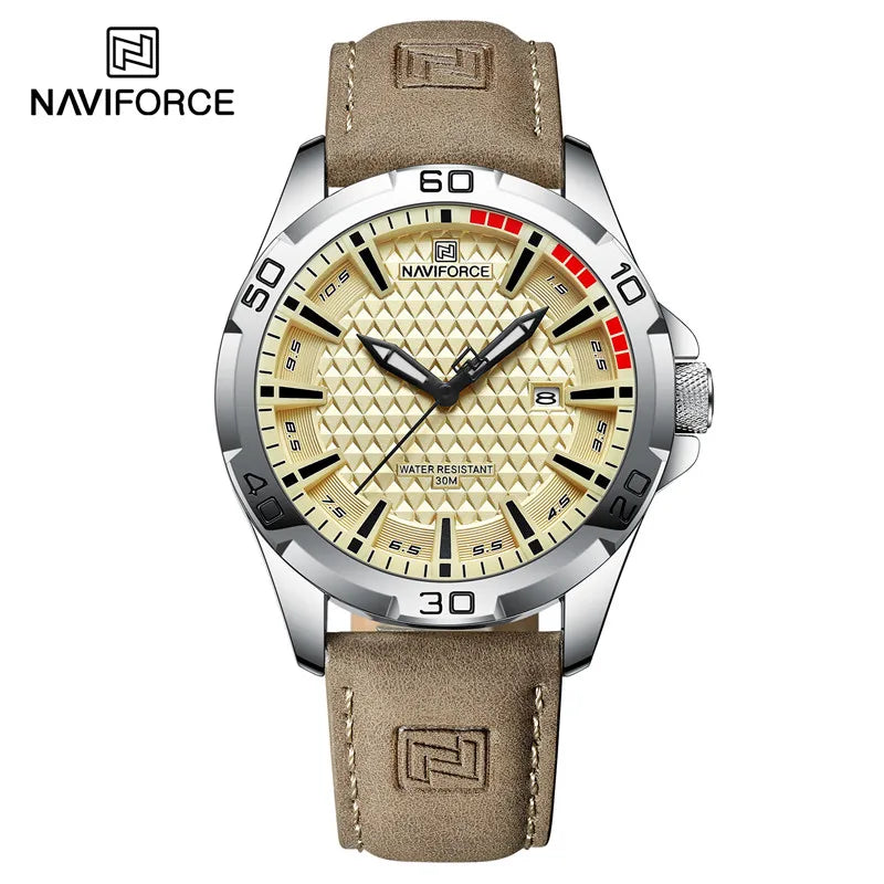 Men Watches NAVIFORCE Leather Band Quartz Wristwatches Clock Reloj Hombre, Herren Armbanduhren