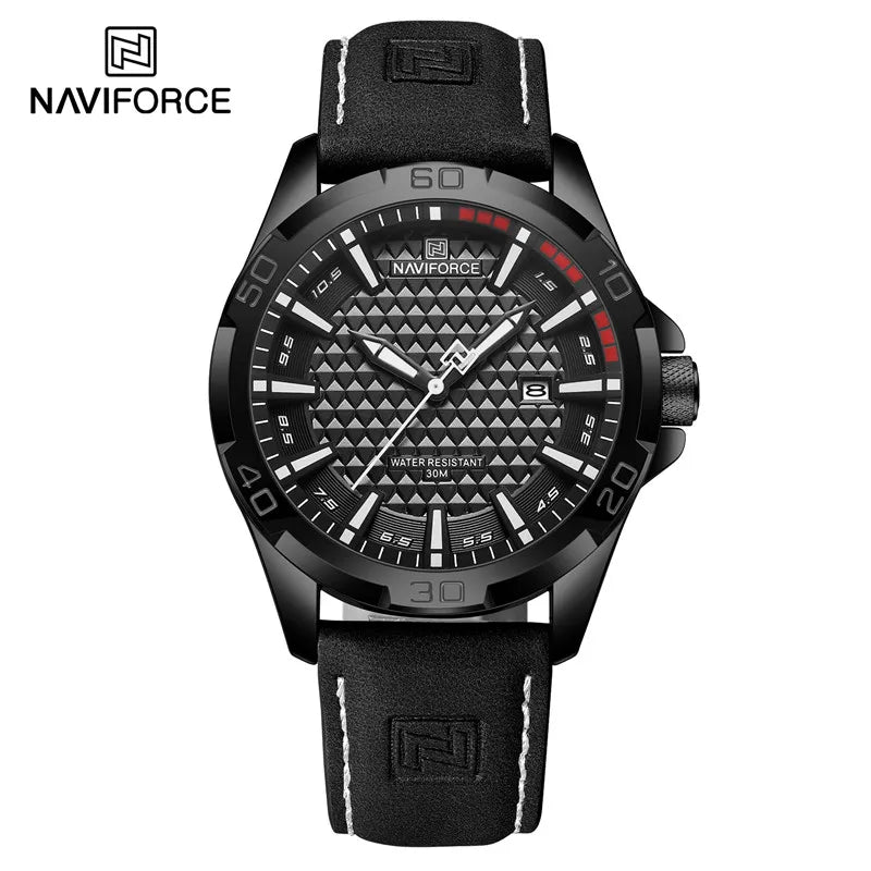 Men Watches NAVIFORCE Leather Band Quartz Wristwatches Clock Reloj Hombre, Herren Armbanduhren