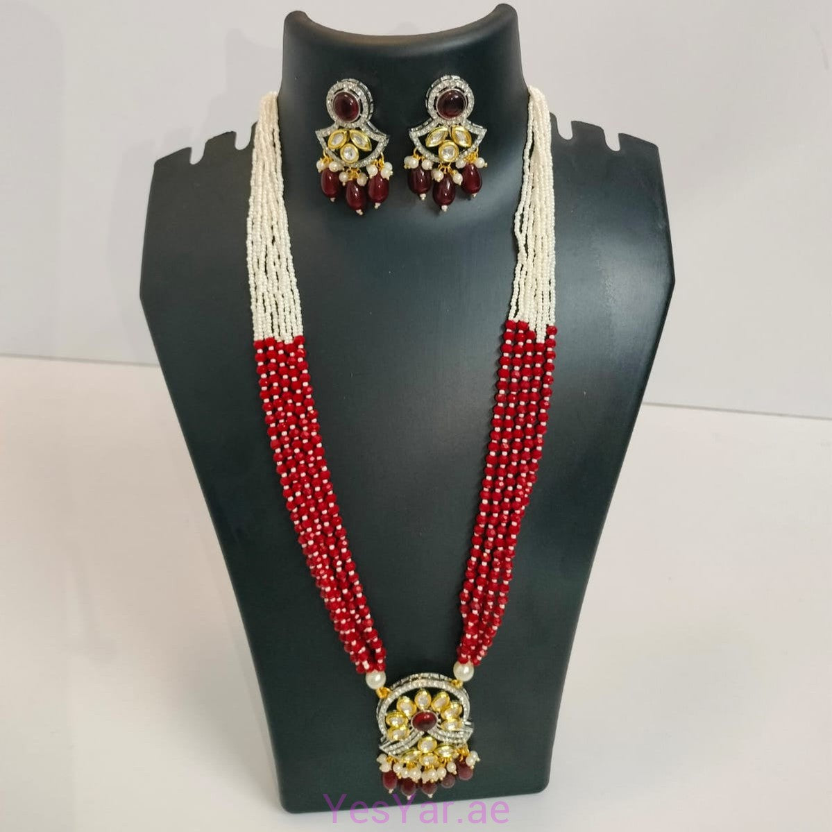 A1 Women Neckless with Earnings Pair Set Elegant Royal for Festival Celebration & Wedding