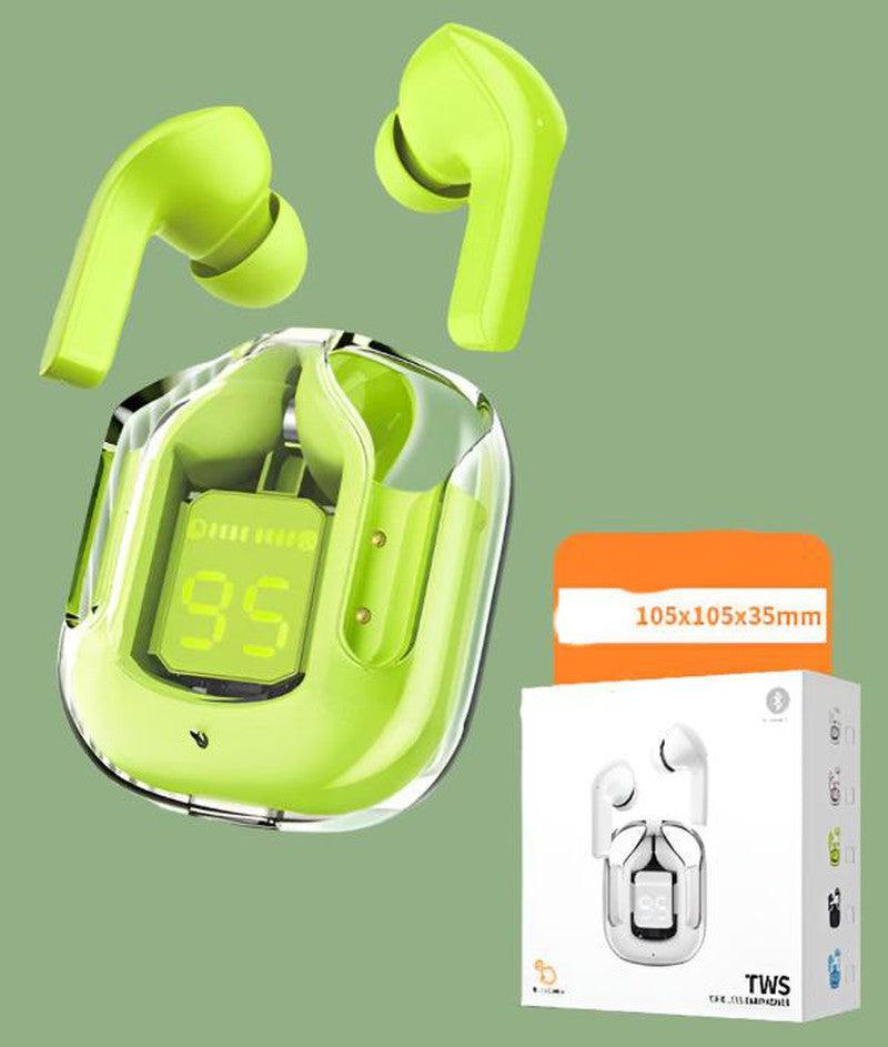 Wireless Bluetooth Headset Digital Display ENC Noise Reduction Transparent Design-Mobile accessories-Yes Yar FZE LLC-Small square box green-Yes Yar FZE LLC