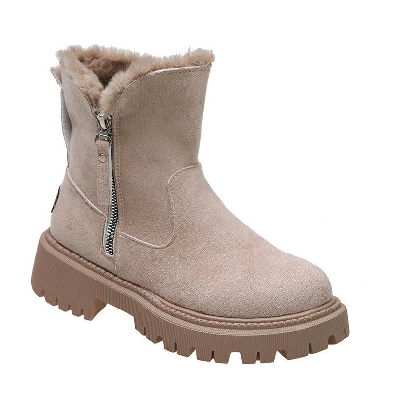 Snow or Winter Boots Thick Plush Women, Faux Suede Non-slip