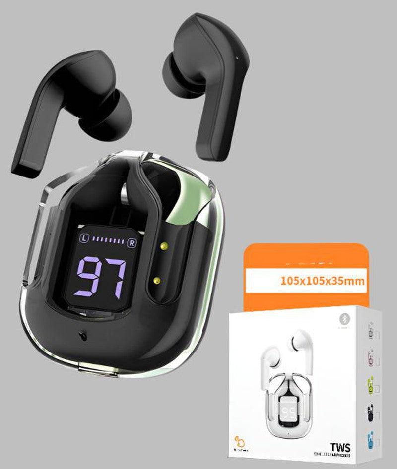 Wireless Bluetooth Headset Digital Display ENC Noise Reduction Transparent Design-Mobile accessories-Yes Yar FZE LLC-Small square box black-Yes Yar FZE LLC