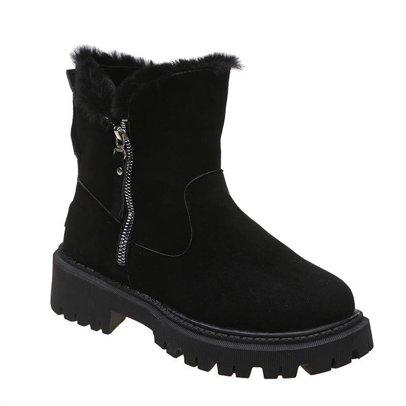 Snow or Winter Boots Thick Plush Women, Faux Suede Non-slip