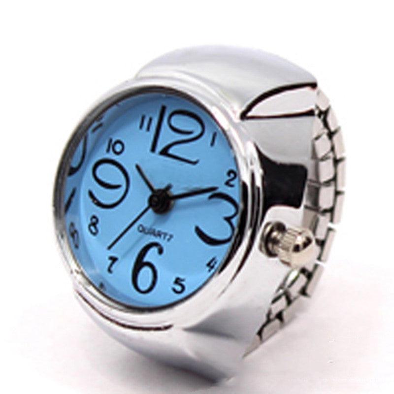 Figure Ring Watch Alloy Silver for Men & Women Multi Colors in Style-Artificial Jewelry-Yes Yar FZE LLC-Blue-Yes Yar FZE LLC