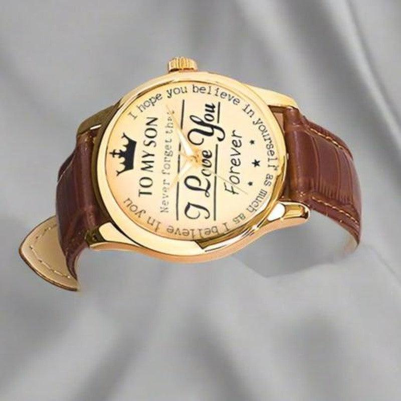 Retro Quartz Watch with Emotional Message for Son