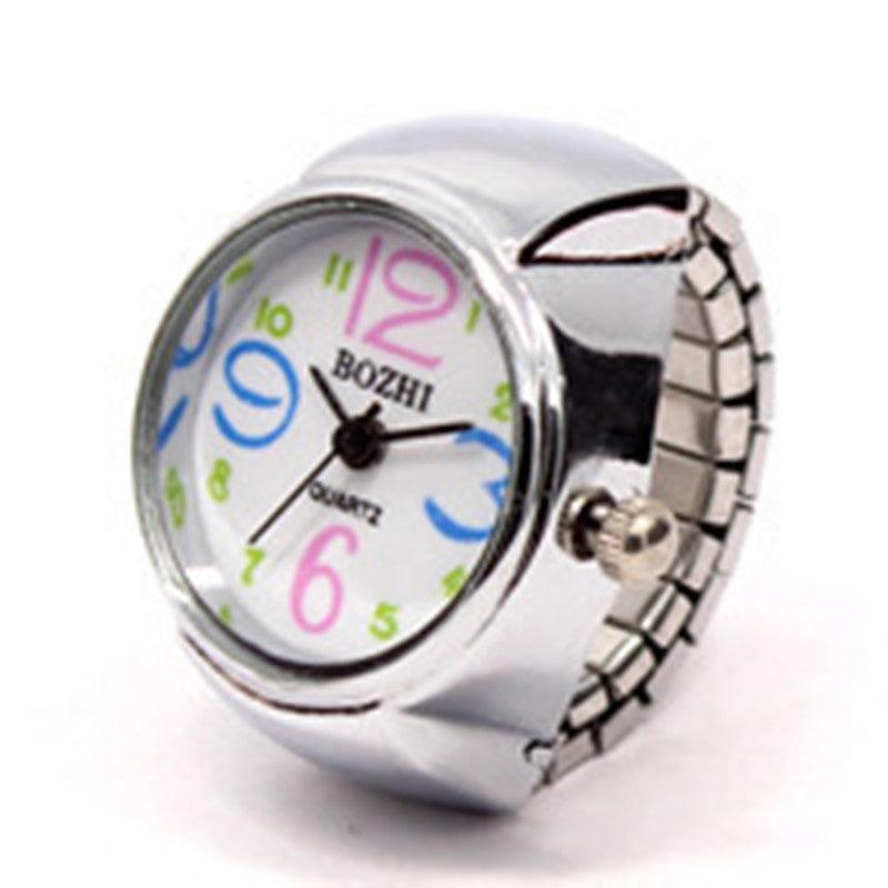 Figure Ring Watch Alloy Silver for Men & Women Multi Colors in Style-Artificial Jewelry-Yes Yar FZE LLC-White Color Word-Yes Yar FZE LLC